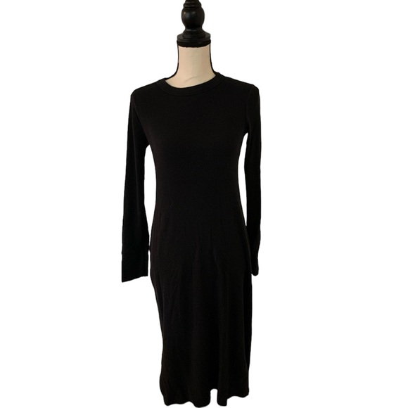 Treasure & Bond ribbed Crewneck long sleeve casual midi dress - Picture 2 of 8